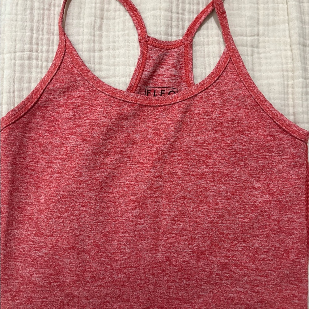 Fleo Heathered Red Racerback Tank Top